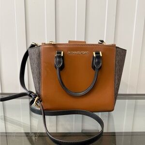 Michael Kors Tan and Black Top Handle Purse